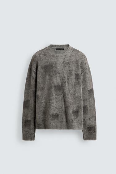 BRUSHED PRINTED JUMPER - Grey by Zara