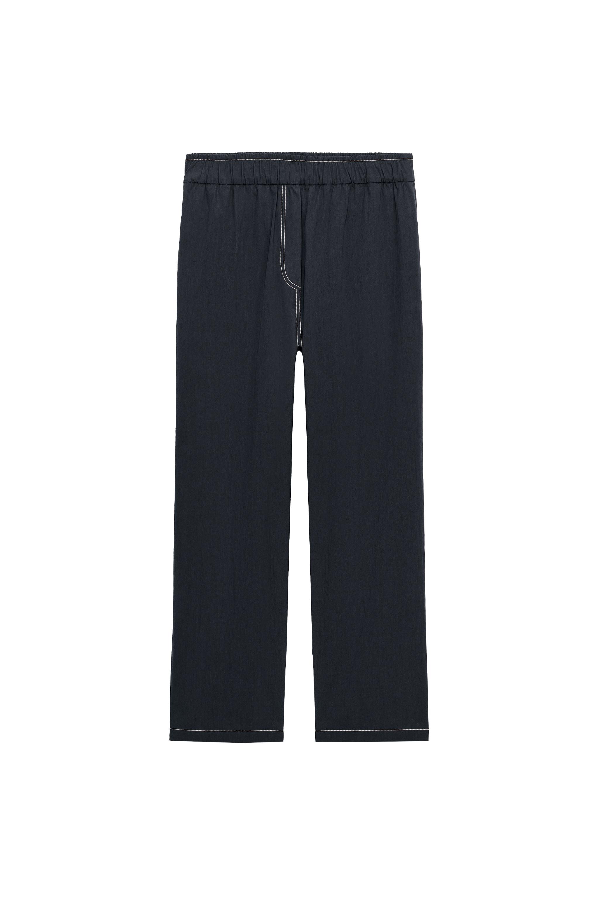 ZW COLLECTION TOPSTITCHED TROUSERS - Blue / Gray | ZARA United States