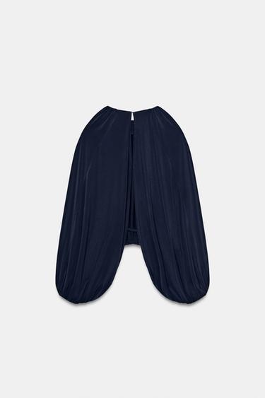 TOP BALLON À OUVERTURES - Bleu de Zara - Image 5