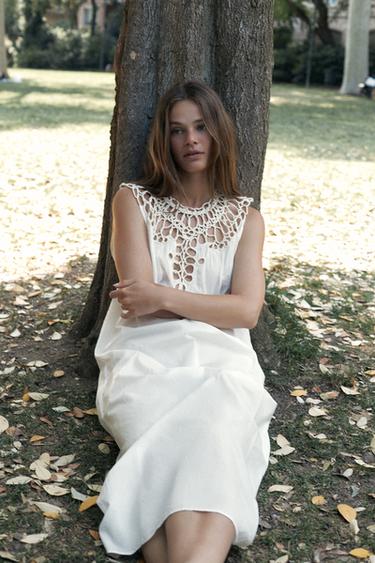 LIMITED EDITION COMBINATION COTTON DRESS - White by Zara - Image 0