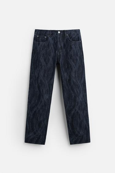 PRINTED STRAIGHT-LEG JEANS - Blue by Zara - Image 6