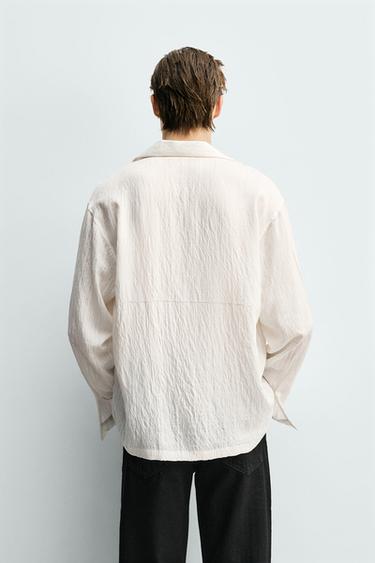 FLUID RELAXED FIT TEXTURED SHIRT - White by Zara - Image 2