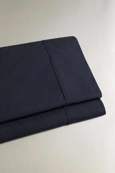 DRAP DE DESSUS COTON PERCALE (300 FILS) - Bleu nuit de Zara - Image 1