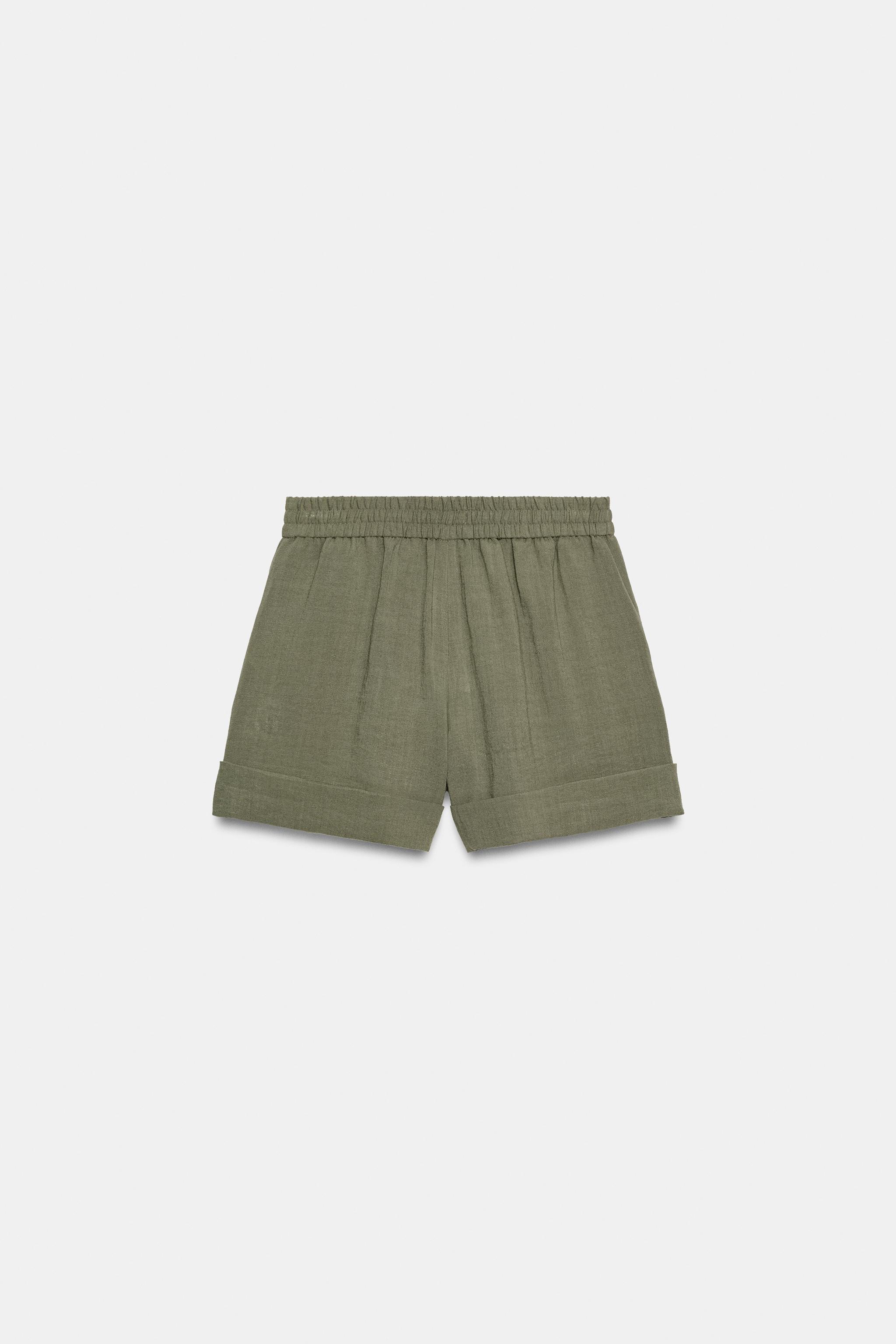 Женские шорты Zara CUFFED HEM SHORTS — фото 8