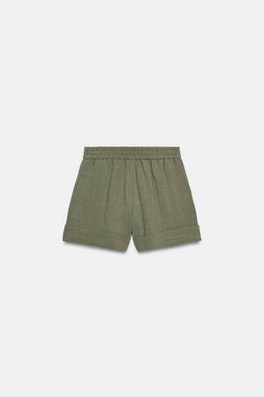 SHORT À REVERS - vert kaki-moyen de Zara - Image 7