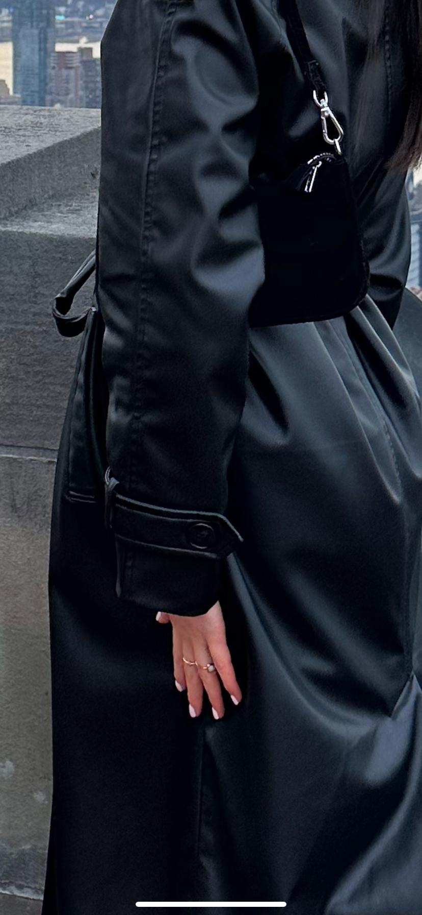 OVERSIZE LEATHER EFFECT TRENCH COAT - Image 5