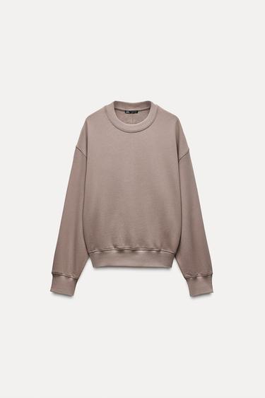 LABEL CROPPED SWEATSHIRT - Reddish by Zara