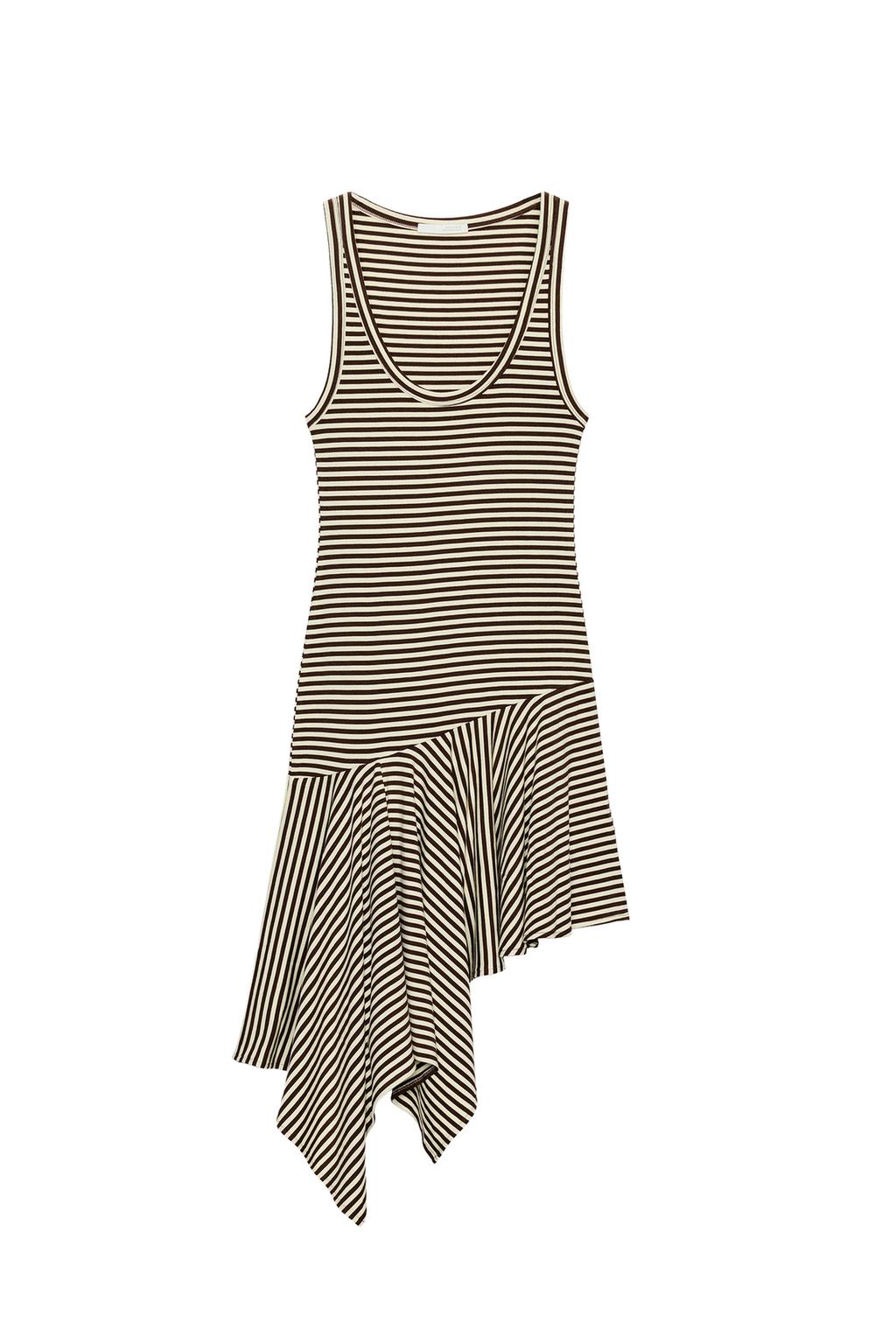 STRIPED ASYMMETRIC MIDI DRESS - image 3
