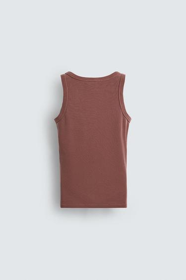 FADED TANK T-SHIRT - Red by Zara - Image 1