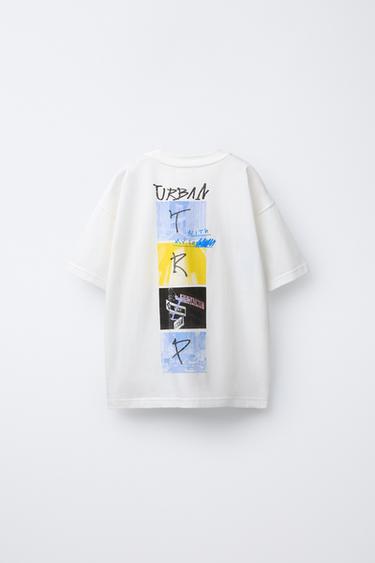 T-SHIRT IMPRIMÉ GRAFFITI - Blanc de Zara - Image 1
