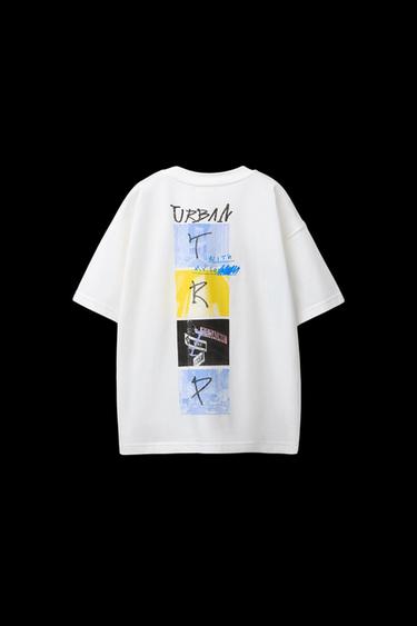 Zara GRAFFITI PRINT T-SHIRT - White