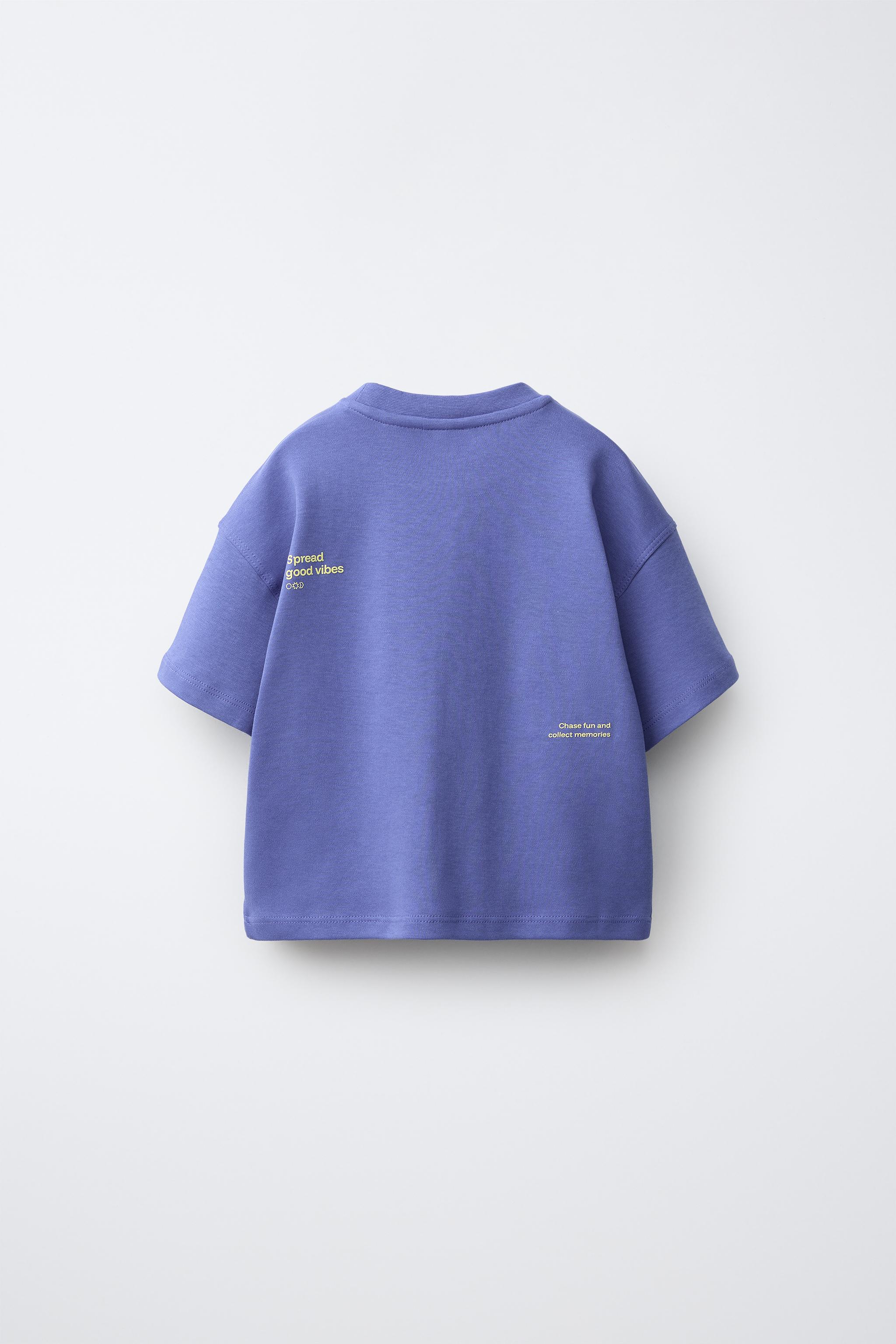 INTERLOCK TEXT T-SHIRT — Bluish