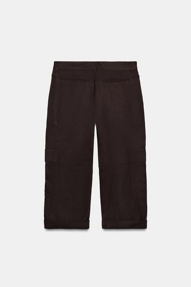 PANTALON CARGO CAPRI - Marron de Zara - Image 9
