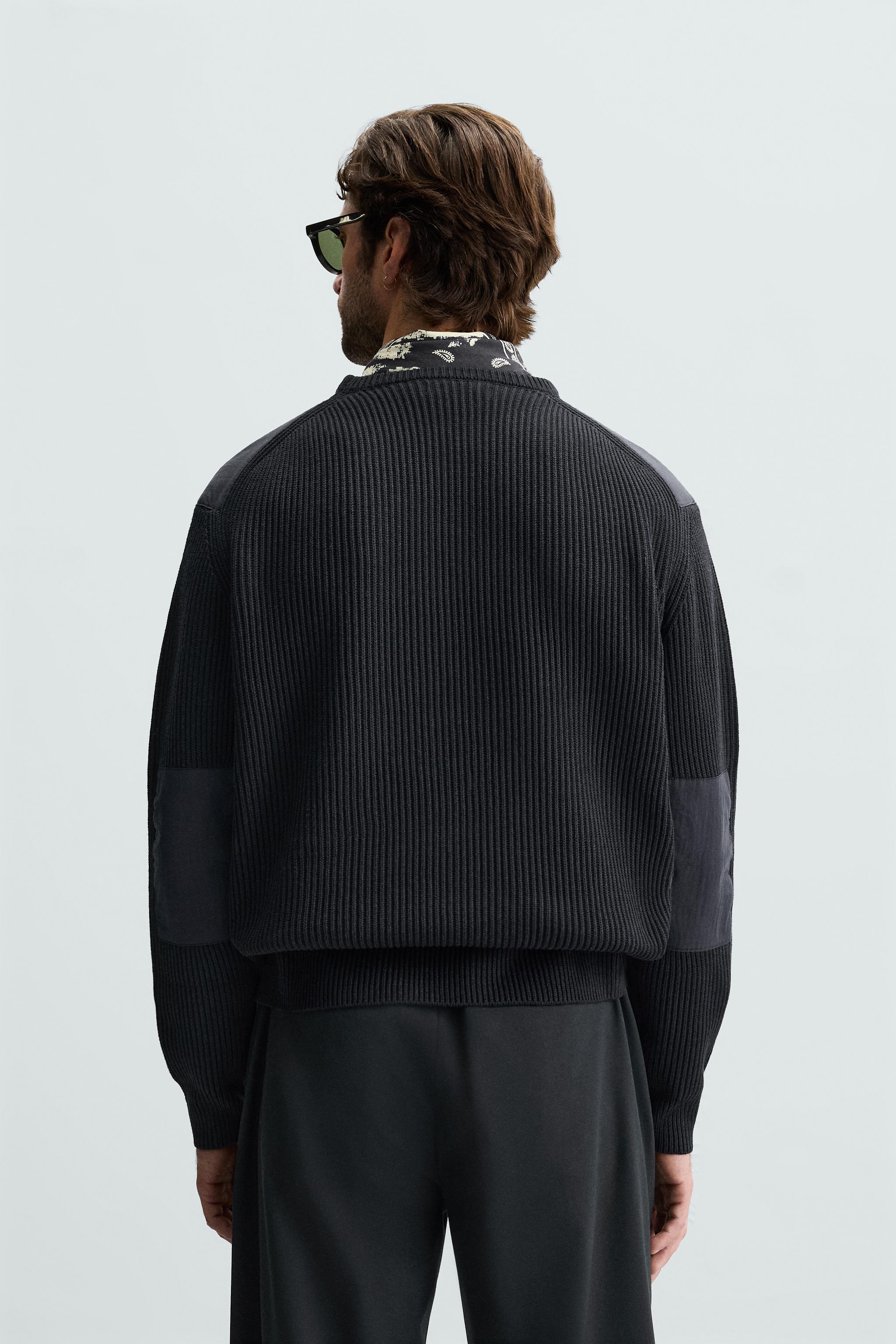 SWEATER WITH MATCHING PATCHES - Navy blue | ZARA New Zealand