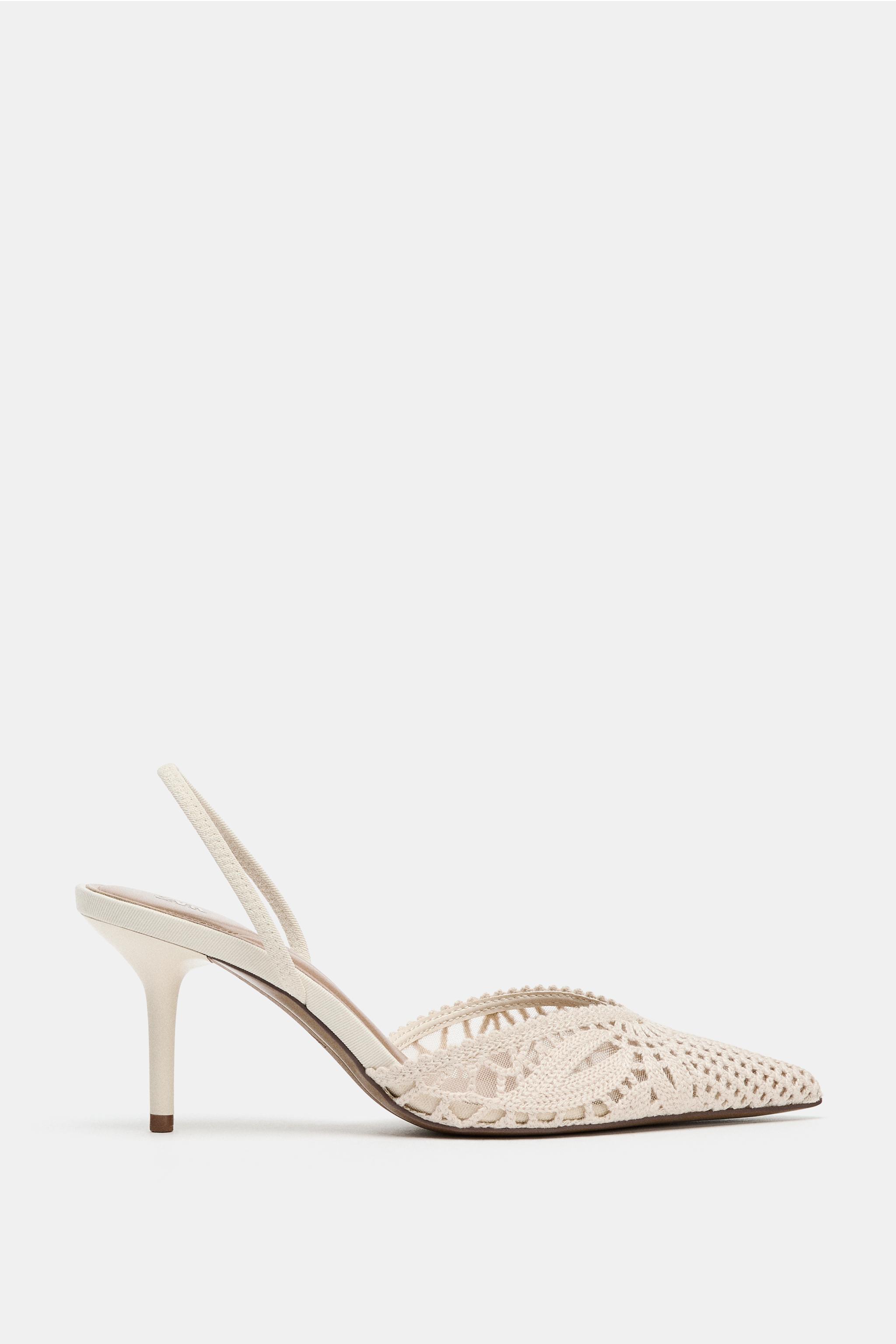 Женские туфли Zara CROCHET-EFFECT HIGH HEEL SHOES