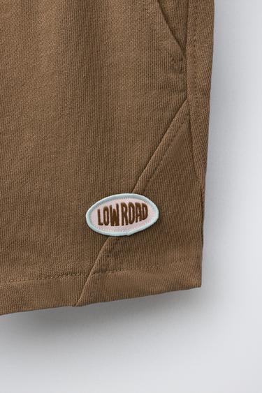 GARMENT-DYED BERMUDA SHORTS WITH PATCH - Light brown by Zara - Image 3