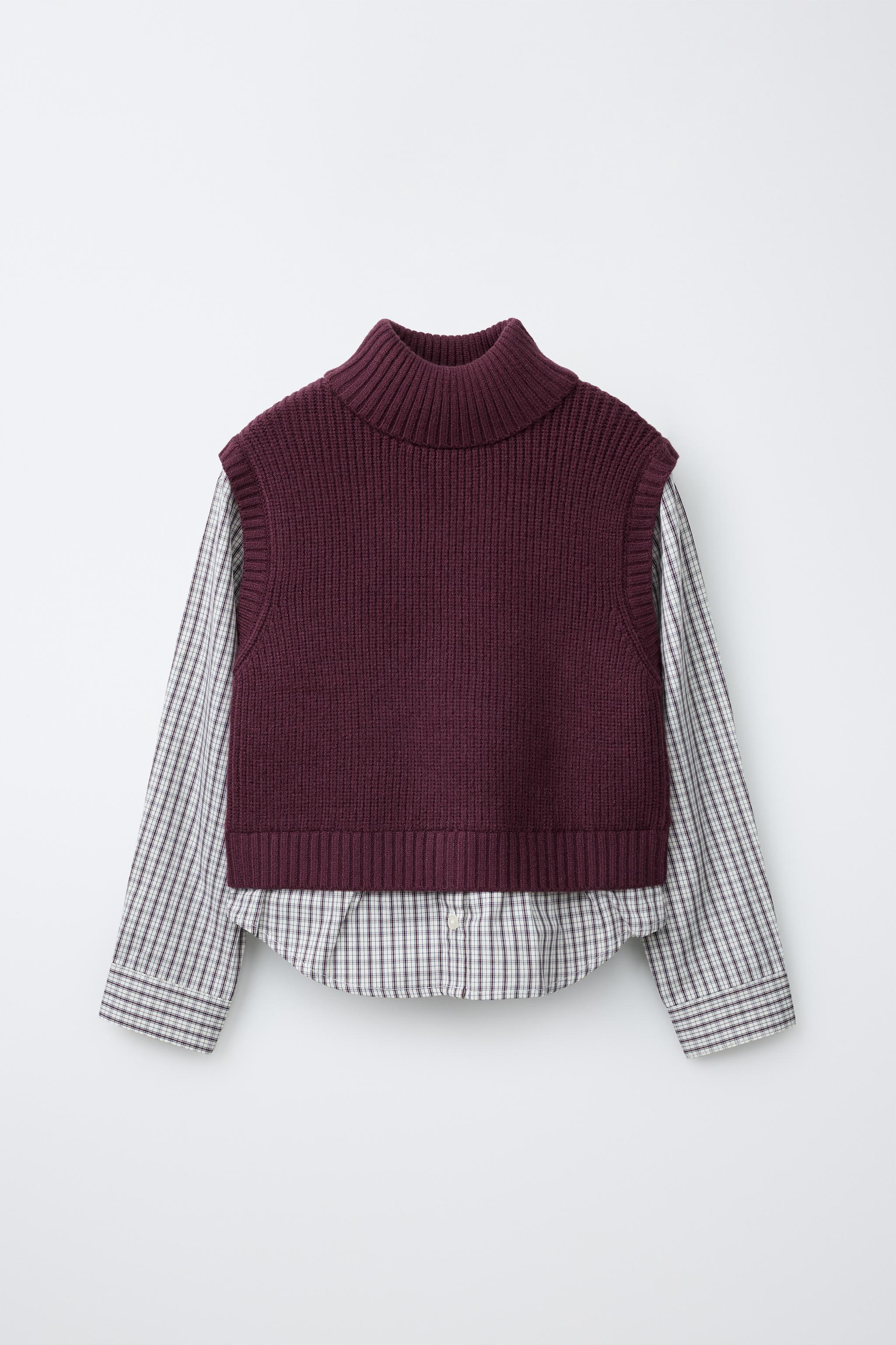 CAMISA CUADROS COMBINADA CHALECO PUNTO