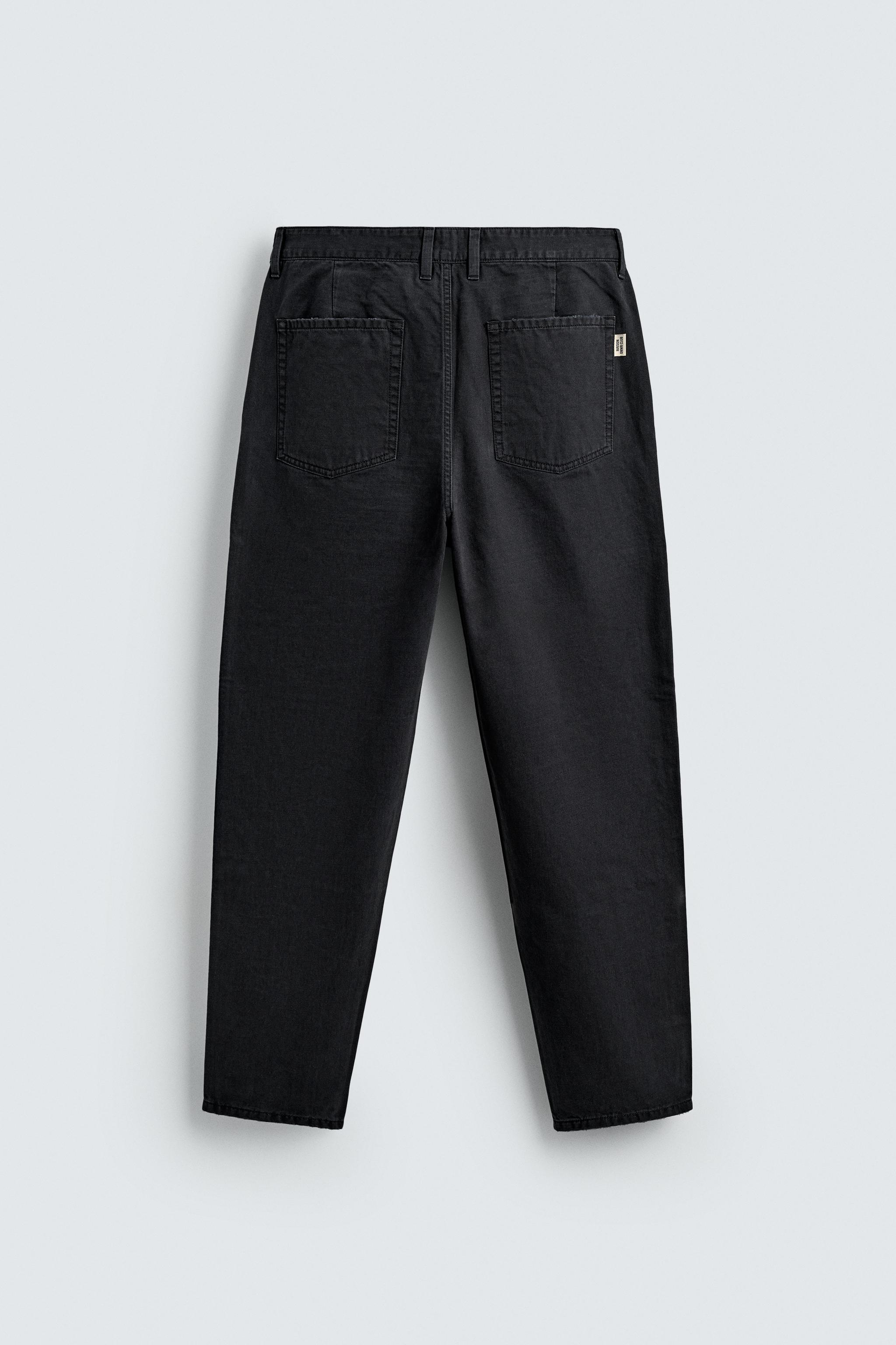 WASHED TAPERED FIT PANTS