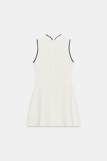 SHORT DRESS WITH FROG FASTENING - Ecru by Zara - Image 8