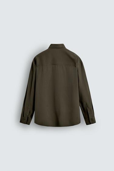 CHEMISE FLUIDE COUPE DÉCONTRACTÉE - Kaki de Zara - Image 6