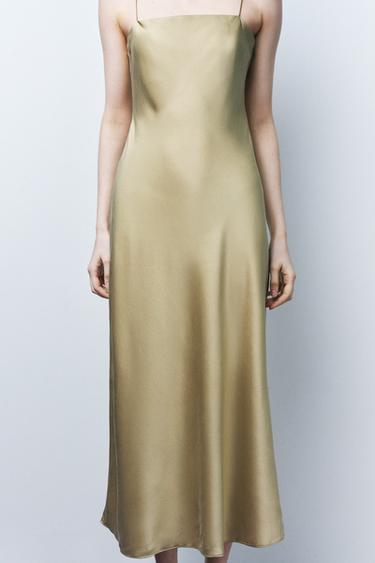 Slip Dress Zara Abito Sottoveste SATIN LACE SLIP DRESS Ecru ZARA United States Slip Dress Zara Abito Sottoveste SATIN LACE SLIP DRESS Ecru ZARA United States