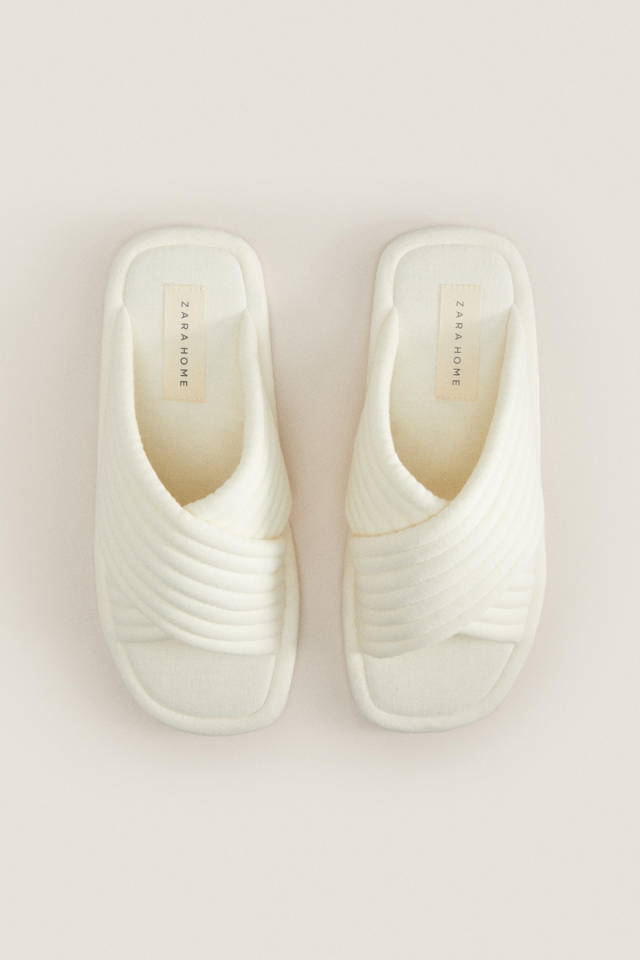 Zara white slippers fashion