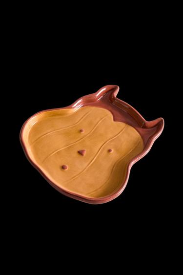 CHILDREN'S STONEWARE HALLOWEEN PUMPKIN PLATE - Multicoloured by Zara