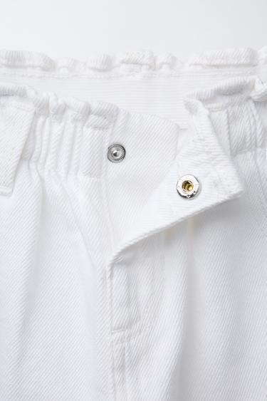 PAPERBAG JEANS WITH HEART POCKETS - White by Zara - Image 3