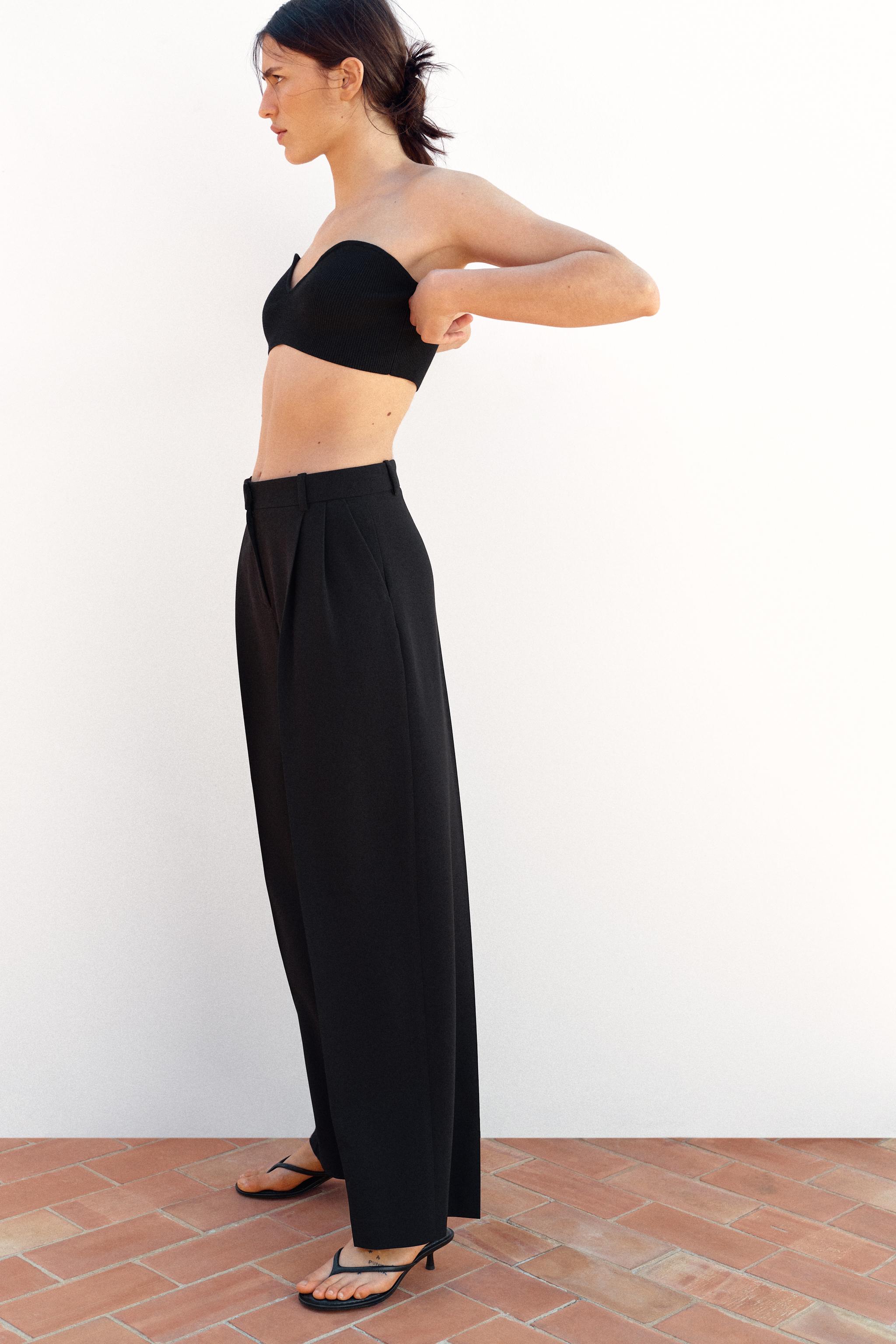 WIDE LEG PANTS WITH DARTS - Mid-gray | ZARA United States