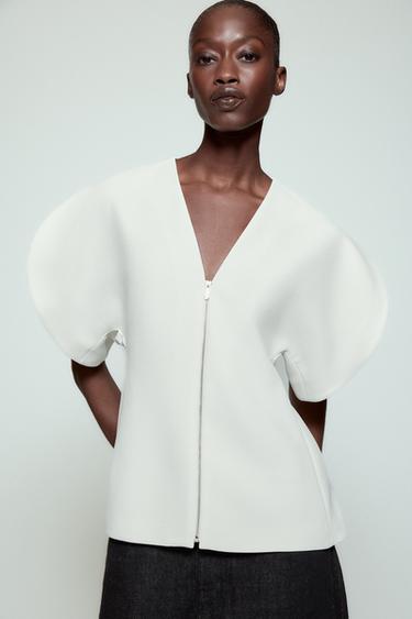 ZW COLLECTION TOP - Ecru by Zara