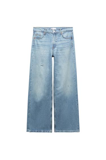 FULL LENGTH MID-RISE TRF WIDE LEG BAGGY JEANS