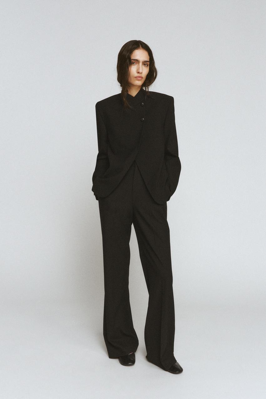 ハイネックボタンブレザー ZW COLLECTION - ブラック | ZARA Japan / 日本