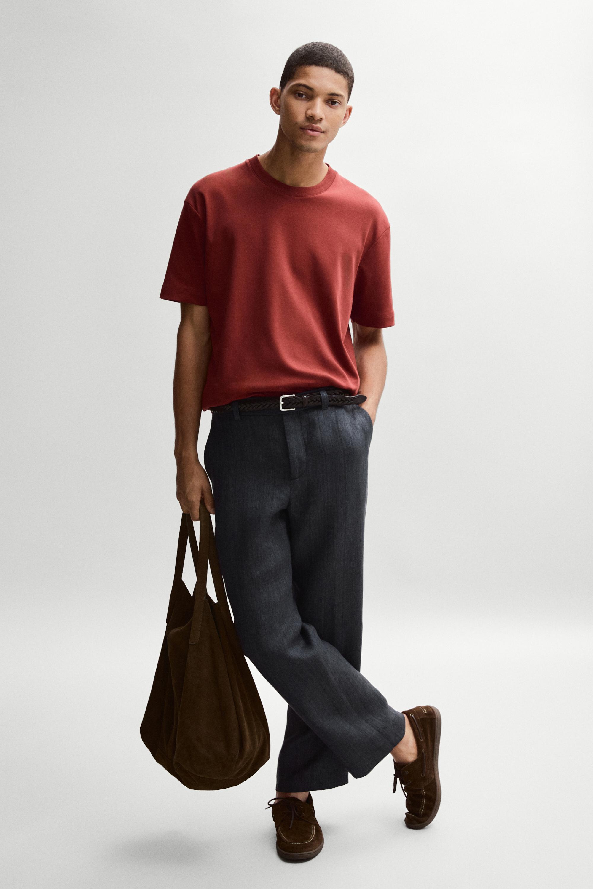 100% cotton short sleeve T-shirt — Shrimp