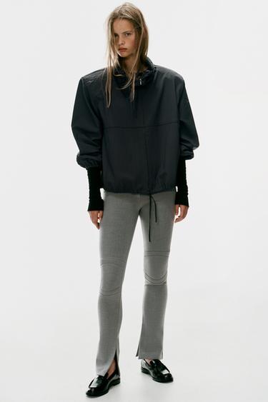 KNEE-QUILTED LEGGINGS — Gray marl 2
