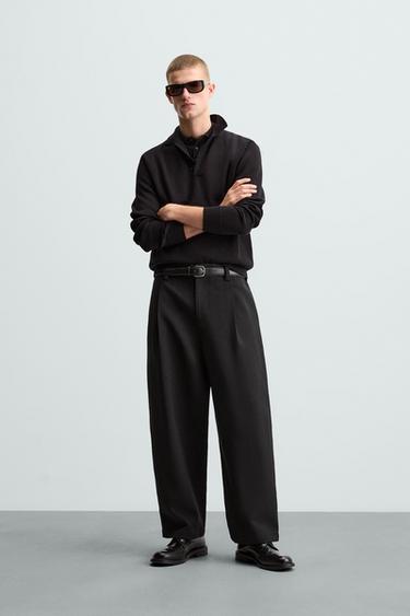 RELAXED FIT KNITTED POLO SHIRT - Black by Zara - Image 0