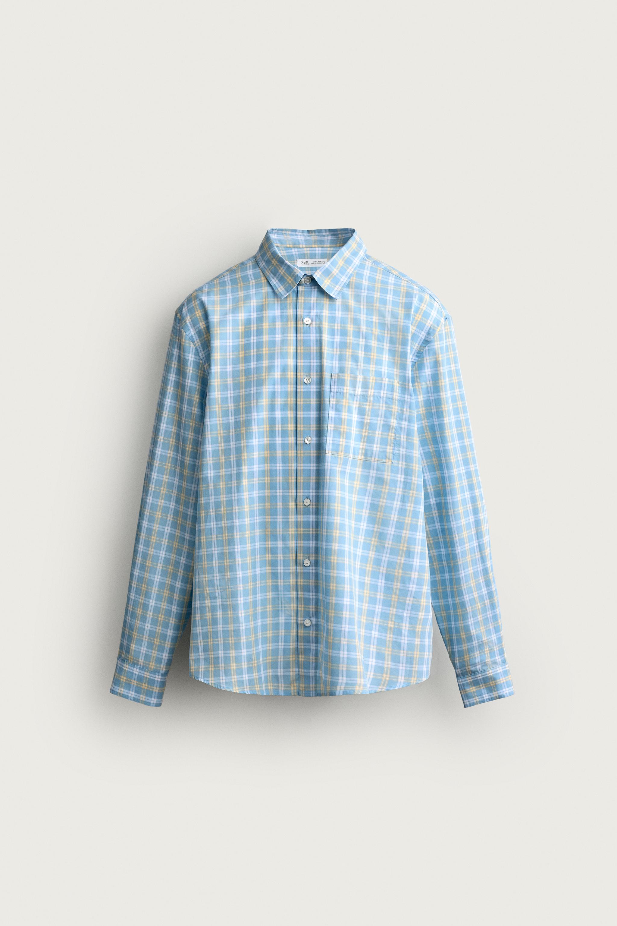 PLAID REGULAR FIT SHIRT — Sea green