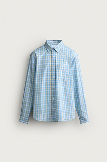 TERNEDE SKJORTE – REGULAR FIT - havgrøn fra Zara