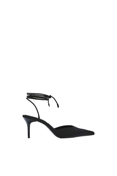 FABRIC STRAPPY HIGH-HEEL SHOES