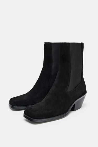 BOTTINES À TALONS BLOCS - Noir de Zara - Image 3