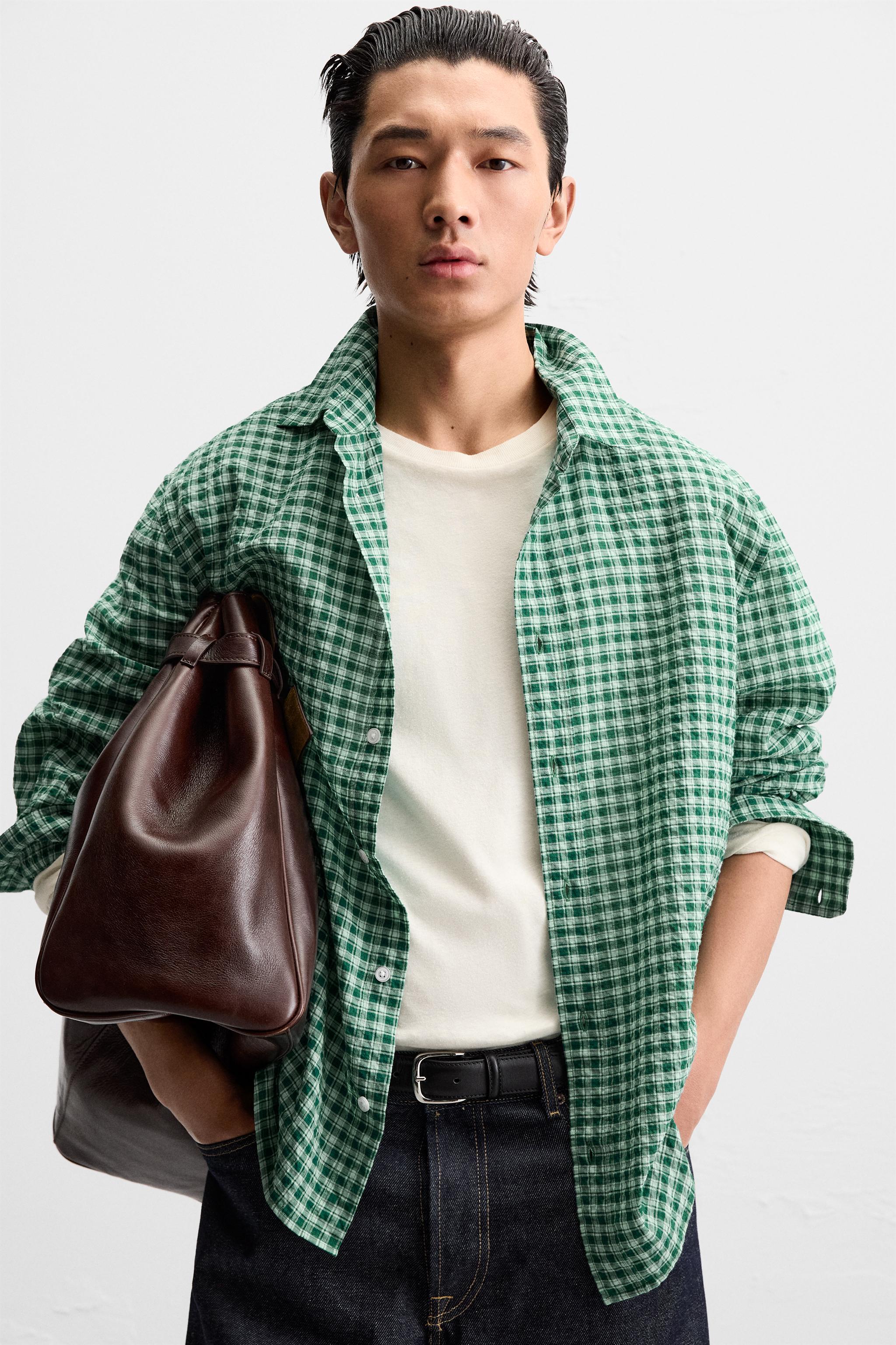 【ZARA】テクスチャー チェックシャツ 6085/404/098 06085404098-a4.jpg?ts=