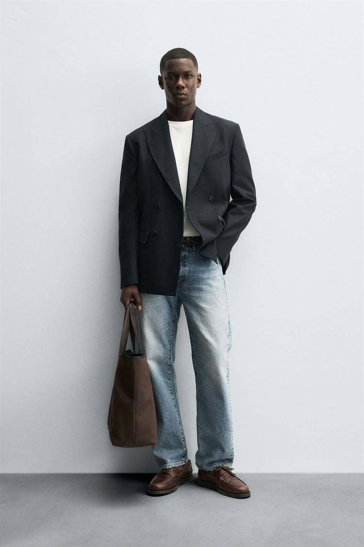 DOUBLE-BREASTED BLAZER navy ZARA India