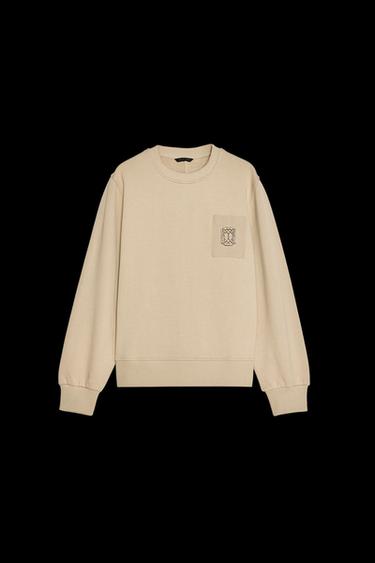 SWEATSHIRT WITH BROOCH - Stone by Zara - Image 0