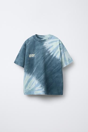Zara TIE-DYE T-SHIRT - Blue