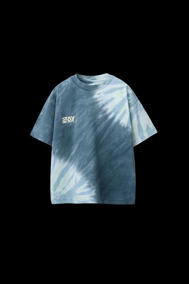 Zara TIE-DYE T-SHIRT - Blue - Image 0