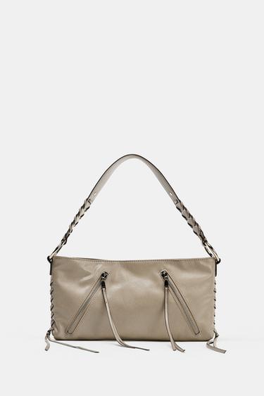 BOLSO DE HOMBRO CREMALLERAS - Gris de Zara