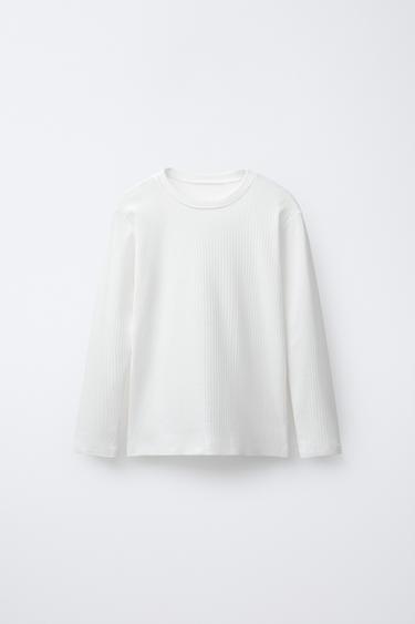 6-14 ANS/ LOT DE DEUX T-SHIRTS CÔTELÉS - Blanc cassé de Zara - Image 1