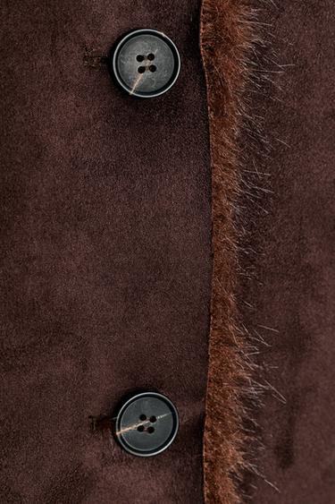 VESTE RÉVERSIBLE DOUBLE FACE EFFET FOURRURE - Marron foncé de Zara - Image 14