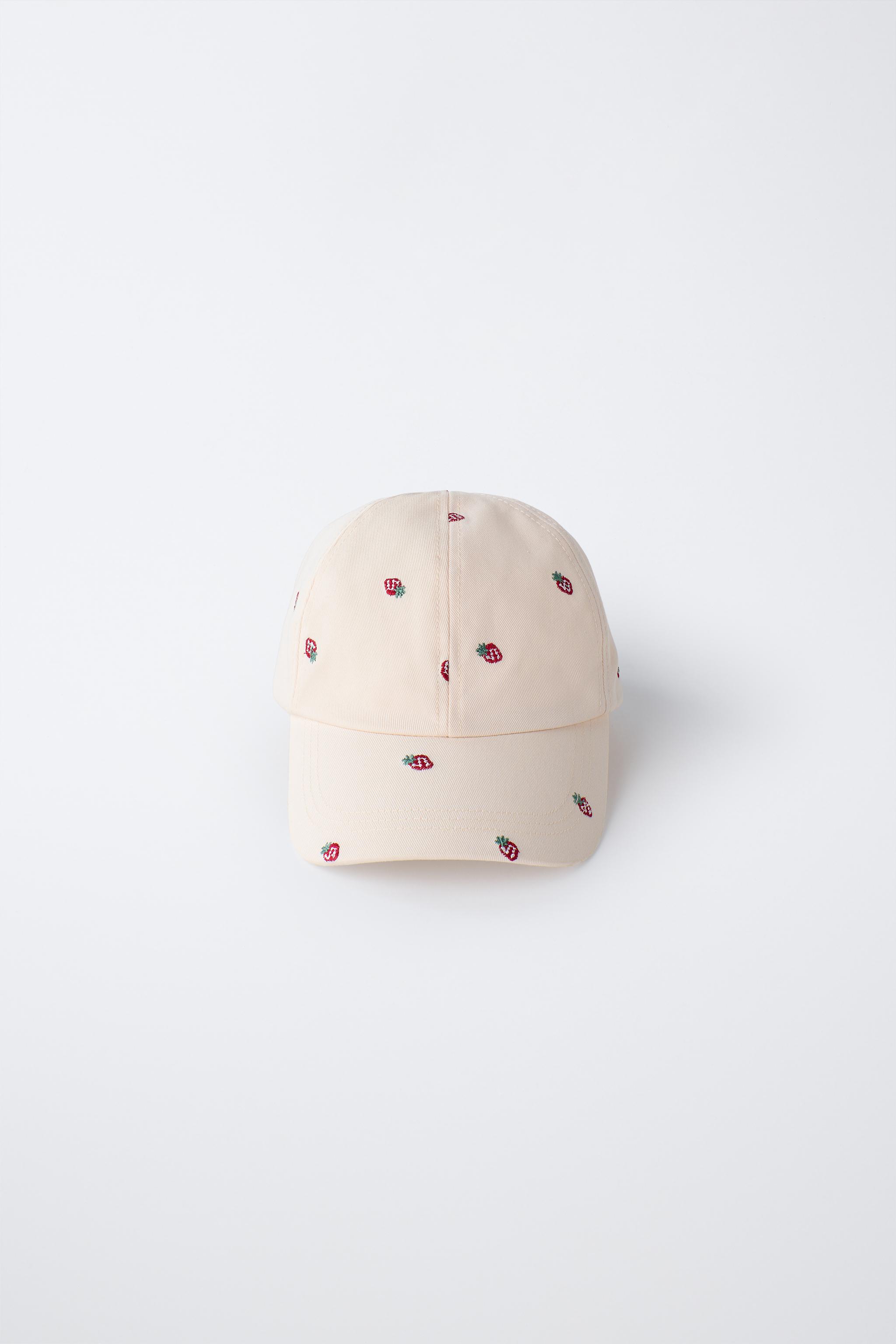 EMBROIDERED STRAWBERRY CAP - Ecru | ZARA United States