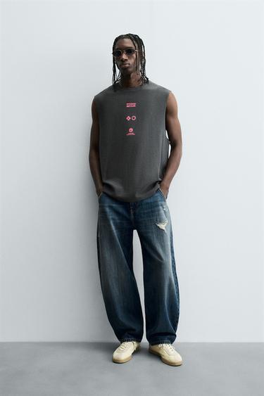 PRINTED WAISTCOAT SWEATSHIRT - Grey by Zara - Image 0