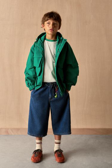 WATER-REPELLENT HOODED JACKET - Green by Zara